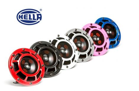 Hella Supertone Horn Kit 118dB Set of 2 inkl. Relay - JV Imports e.U., Cars - Parts - Tuning - KFZ-Import - Shop