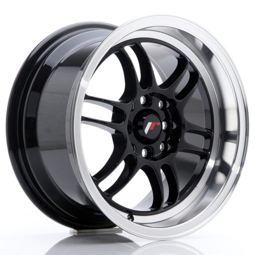 Japan Racing JR7 15 Zoll 8J ET35 4x100/114 Schwarz Glossy w/Machined Lip