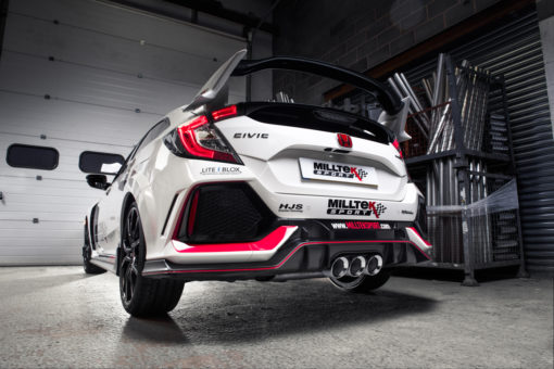 MILLTEK Abgasanlage Polierte Endrohre ab KAT für Honda Civic Type R FK8 ohne OPF/GPF mit ECE/TÜV – Bild 2