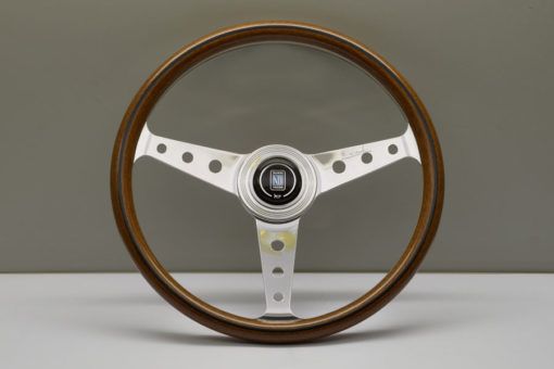 Nardi Classic 360mm Lenkrad - Mahagoni Holz / silberne Speichen mit Löchern