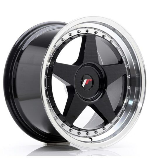 Japan Racing JR6 18 Zoll 9J ET20-35 Gloss Black w/Machined Lip Blank (5-Loch Wunschlochkreis)