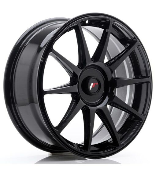 Japan Racing JR11 18 Zoll 7.5J ET35-40 Glossy Black Blank (4/5-Loch Wunschlochkreis)