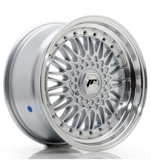 Japan Racing JR9 17 Zoll 8.5J ET20-35 Silver w/Machined Lip+Silver Rivets Blank (4/5-Loch Wunschlochkreis)